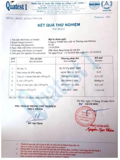 Kết quả thử nghiệm